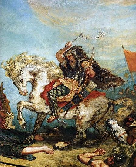 Eugene Delacroix Victor Delacroix Attila fragment Spain oil painting art